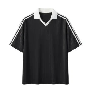 Contrast Collar Striped Soccer Jersey